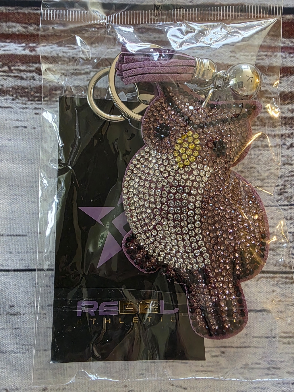 Rebel Athletic Crystal Owl Keychain